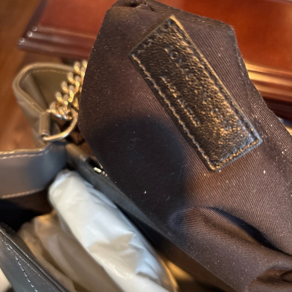 Yves Saint Laurent Metallic Gray Chevron Shoulder Bag - Picture 5 of 16